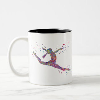Gymnastics girl Two-Tone coffee mug