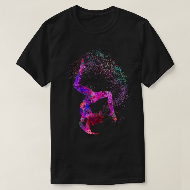 Gymnastics girl watercolor gymnastics n gift 5 T-Shirt (Design Front)