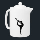 Gymnastics girl woman teapot<br><div class="desc">Gymnastics gymnast floor exercises sports acrobatics rhythmic girl woman women clubs</div>