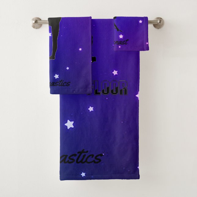 Gymnastics Girls 3-Piece Stars Towel Set w / Name! (Insitu)