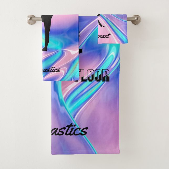 Gymnastics Girls 3-Piece Towel Set w / Her Name! (Insitu)