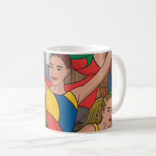 Gymnastics Girls Acro Dancers colorful pattern Coffee Mug