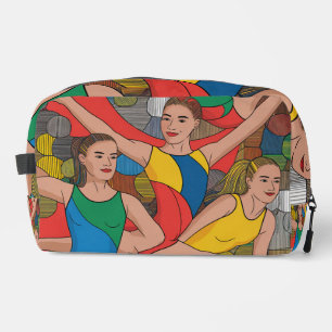 Gymnastics Girls Acro Dancers colorful pattern Dopp Kit