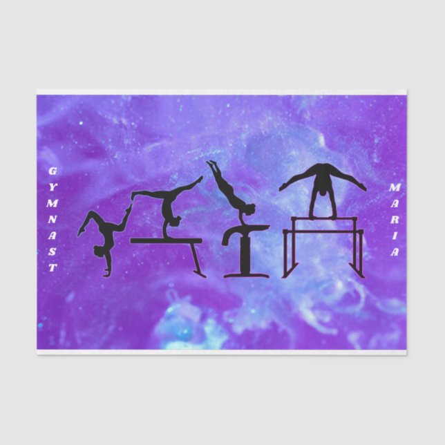 Gymnastics Girls Galaxy Tissue Paper (Front)