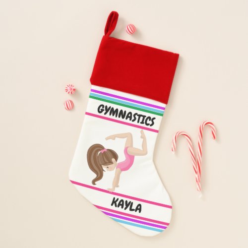 Gymnastics girls personalized christmas stocking