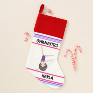 Gymnastics girls personalized christmas stocking
