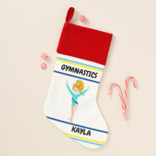 Gymnastics girls personalized christmas stocking