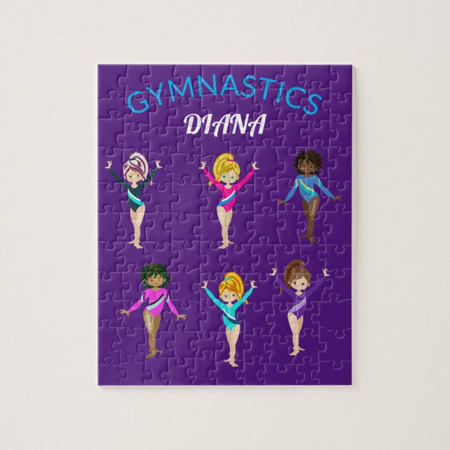 Gymnastics girls personalized gymnast puzzle. jigsaw puzzle (Vertical)