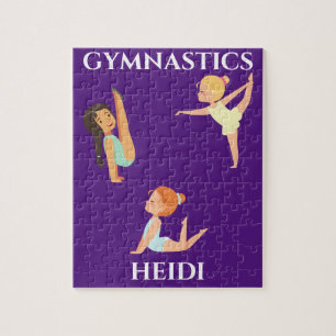 GYMNASTICS girl's personalized puzzle. Jigsaw Puzzle