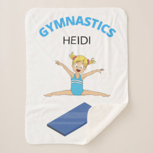 Gymnastics girls Sherpa blanket personalized.