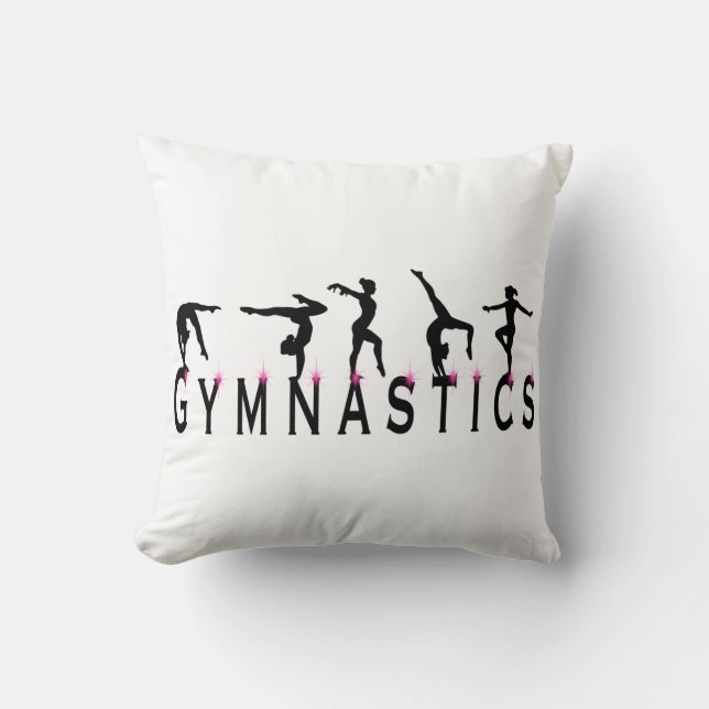 Gymnastics Girls Throw Pillow (Front)