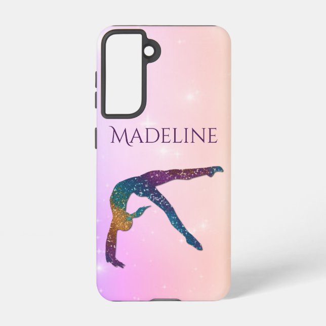 Gymnastics Glamour & Elegance w/ Name of Gymnast Samsung Galaxy Case (Back)