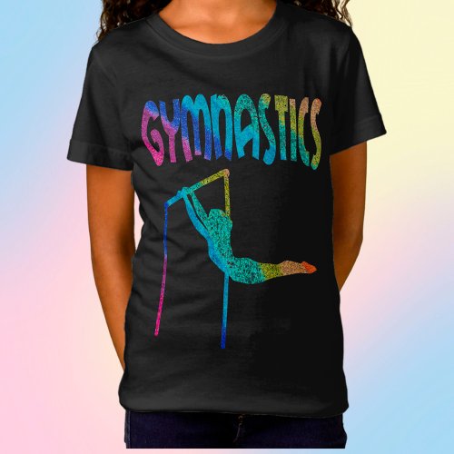 Gymnastics Glitter Asymmetrical Bars T_Shirt