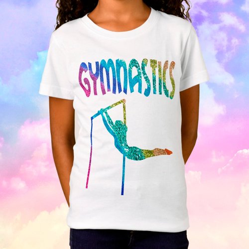 Gymnastics Glitter Asymmetrical Bars T_Shirt