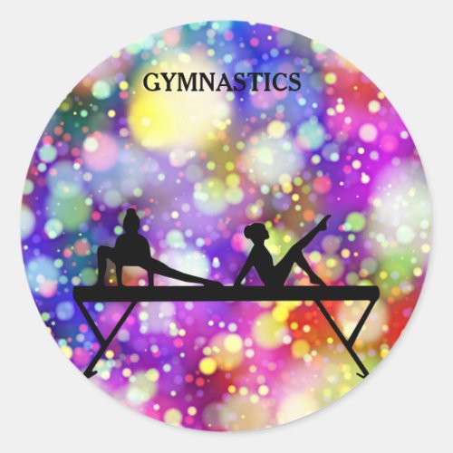 Gymnastics glossy stickers classic round sticker