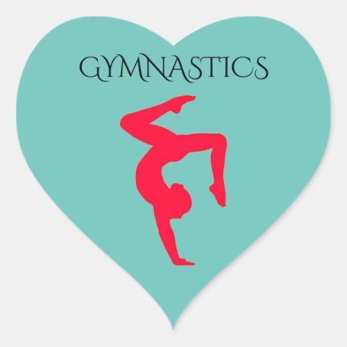 Gymnastics glossy stickers heart sticker