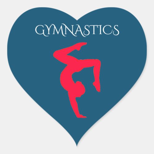 Gymnastics glossy stickers heart sticker
