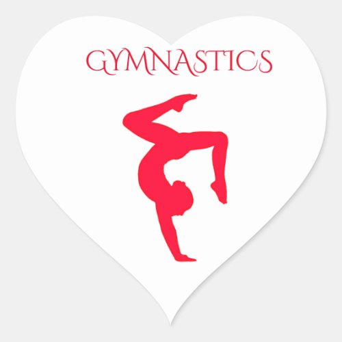 Gymnastics glossy stickers heart sticker