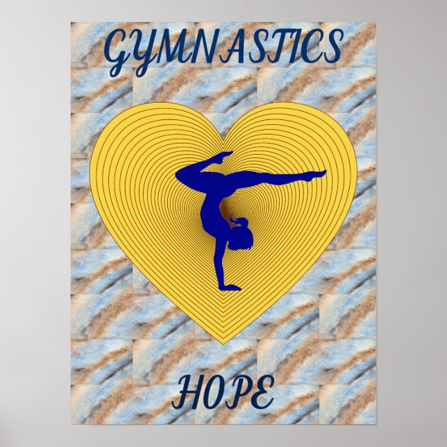 Gymnastics gold heart with gymnast  poster (Front)