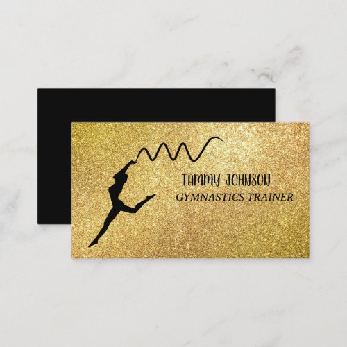 Gymnastics Gold Sparkle   Business Card