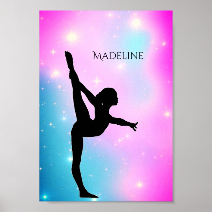 Gymnastics Gradient Poster w/ Name of Gymnast