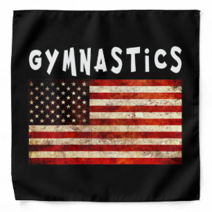 Gymnastics Grunge American USA Flag Bandana
