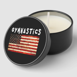 Gymnastics Grunge American USA Flag Mini Candle Favors