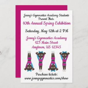 Gymnastics Gym Academy Exhibition Competition Show Invitation