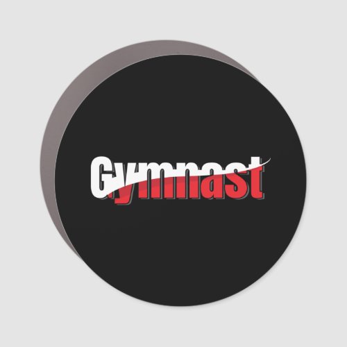 Gymnastics _ Gymnast Abstract Word Art Swish Car Magnet