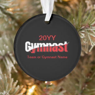 Gymnastics - Gymnast Abstract Word Art Swish Ornament