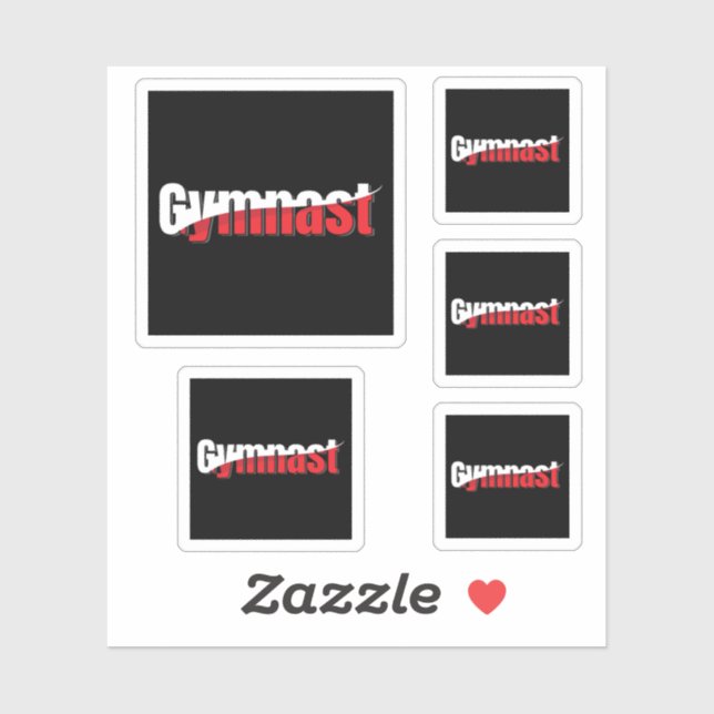 Gymnastics - Gymnast Abstract Word Art Swish Sticker (Sheet)