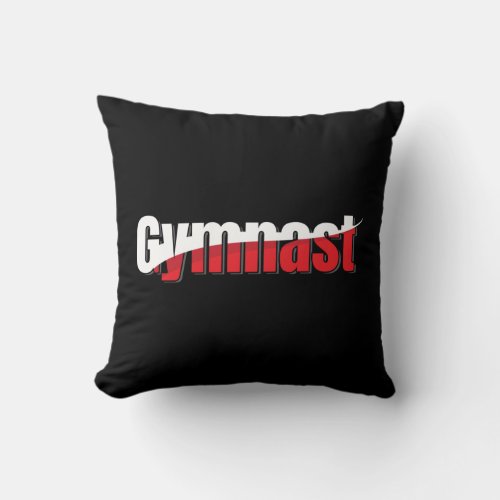 Gymnastics _ Gymnast Abstract Word Art Swish Throw Pillow