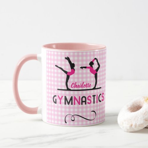 Gymnastics Gymnast Figures Cute Pink Personalized Mug