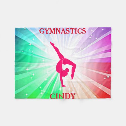 Gymnastics GYMNAST fleece blanket Custom name