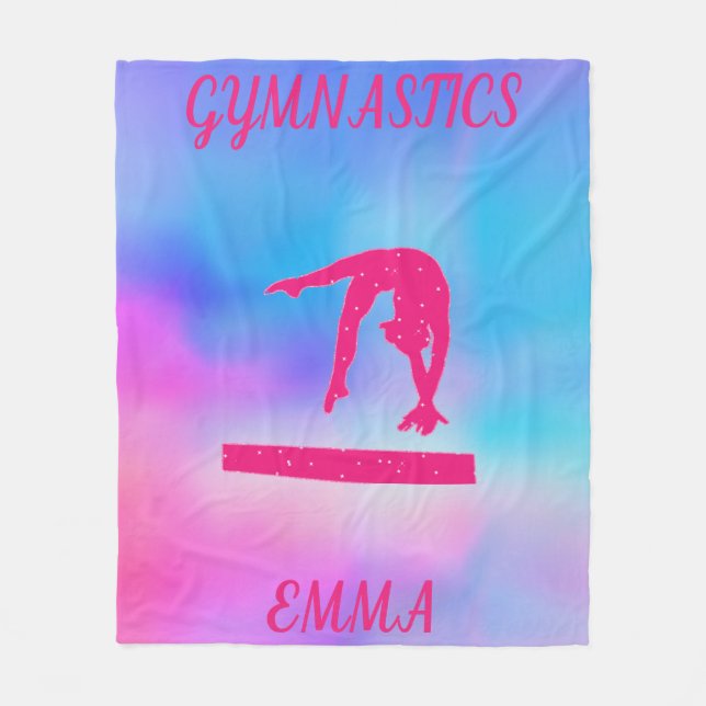 GYMNASTICS GYMNAST FLEECE BLANKET PERSONALIZED! (Front)