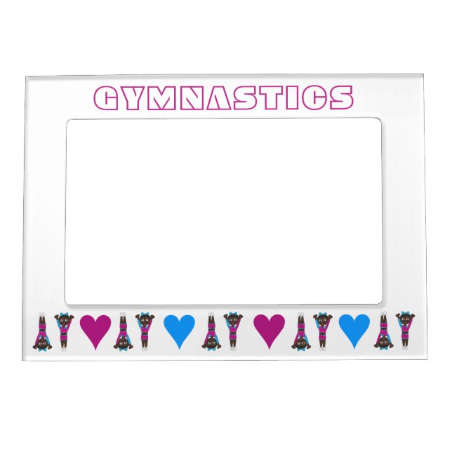 Gymnastics Gymnast Gift Gym Coach Tumbling Heart Magnetic Frame (Front)