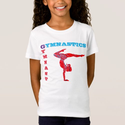 Gymnastics Gymnast Red  Blue  Purple Abstract T_Shirt