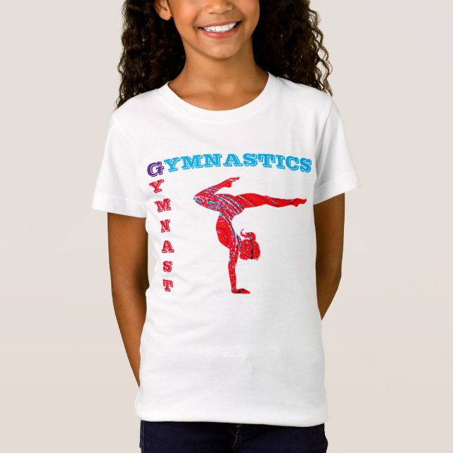 Gymnastics Gymnast Red + Blue = Purple Abstract T-Shirt (Front)