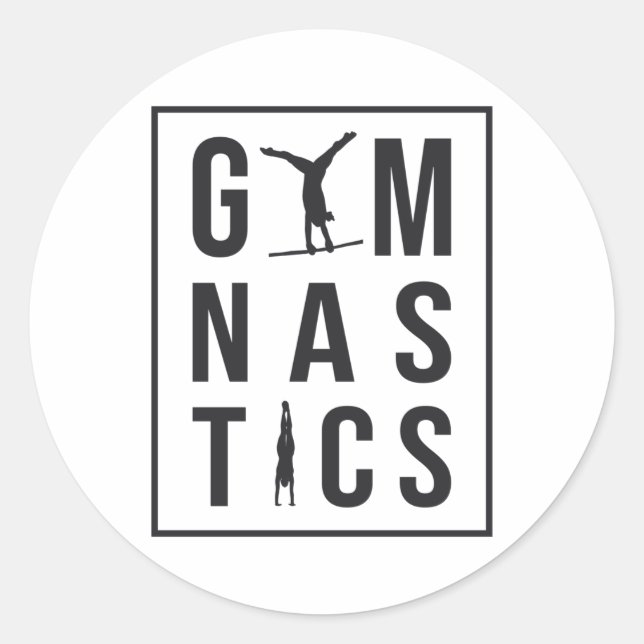 Gymnastics Gymnast Unven Bars Hopper Acrobat Mat Classic Round Sticker (Front)