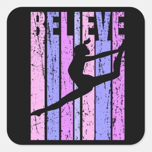 Gymnastics Gymnasts Inspirational Motivational Square Sticker