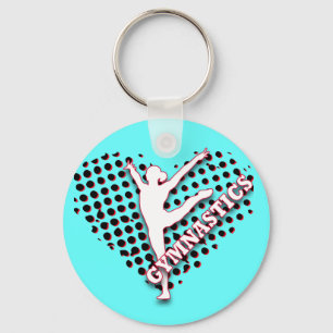 Gymnastics Halftone Heart Red blue Personalized Keychain