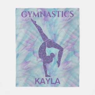 Gymnastics handstand fleece blanket personalized.