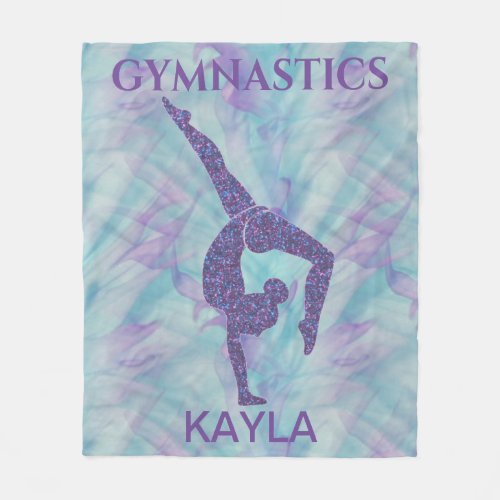 Gymnastics handstand fleece blanket personalized