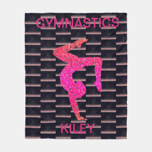 Gymnastics handstand fleece blanket personalized.