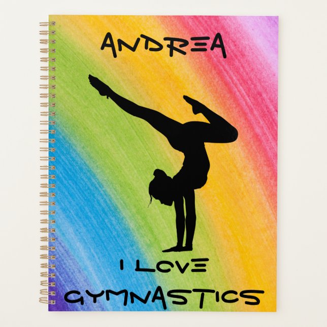 Gymnastics Handstand Rainbow Funky Sketch  Planner (Front)