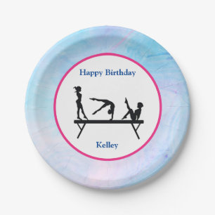 Gymnastics "Happy Birthday" Balance Beam Paper Plates