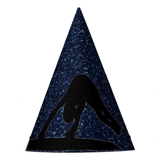 Gymnastics "Happy Birthday" Blue Sparkle Vault Party Hat (Front)