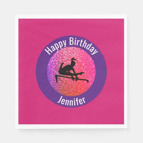 Gymnastics Happy Birthday Paper Napkin
