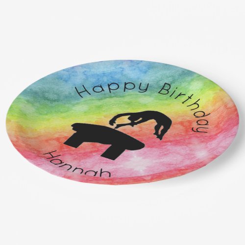 Gymnastics Happy Birthday Party Paper Plate