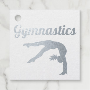 Gymnastics Happy Birthday Personalized Foil Foil Favor Tags